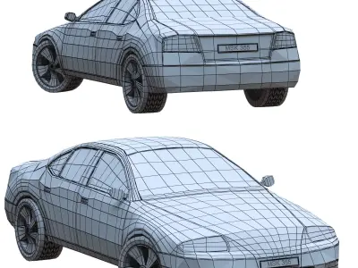 Car modeling Low-poly 3D model