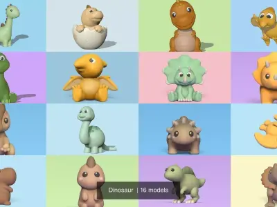 Dinosaur bird flying in air 3D Model Collection