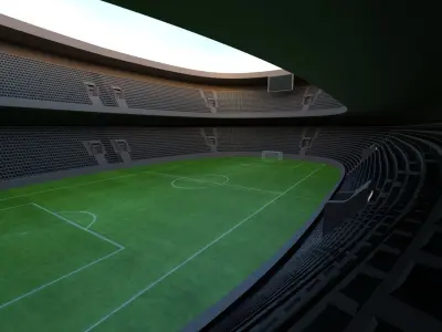 Football Stadium Low-poly 3D model 3