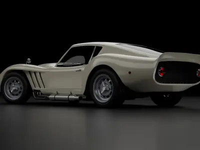 1960s  Le Mans Style GT Racing Classic Coupe Low-poly 3D model