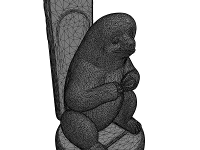 Cute Wooden Sloth Phone Stand Low-poly 3D model