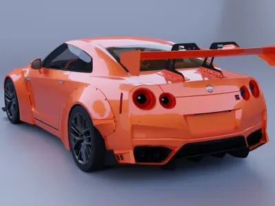 Nissan GTR R35 Liberty Walk  Low-poly 3D model