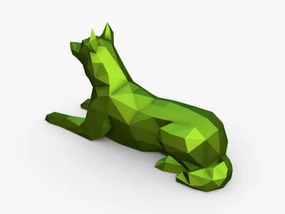 Husky  lying down 3D print model