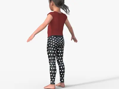 Realistic 3D Girl Child Character Rigged 3D model