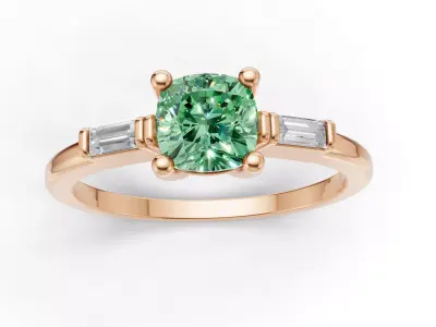 AV 711 cushion shape halo Diamond Ring for woman 3D print model