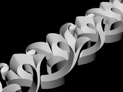 Central decor ornament for furniture 3D model 56