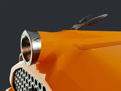 Dieselpunk Car Low-poly 3D model