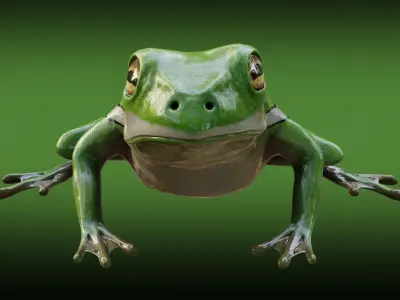Frog  - American green tree frog Low-poly 3D model