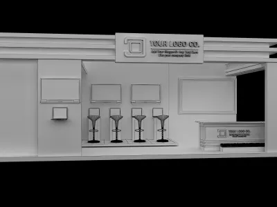 Booth Exhibition Stand a563b 3D model