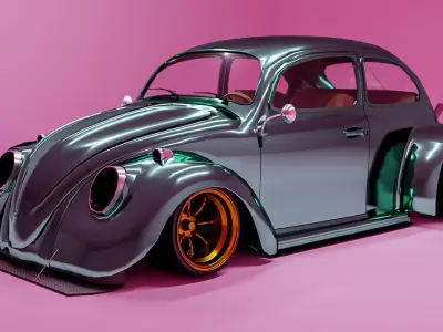 VW Beetles Bosozoku Style 3D model