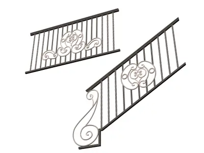 Forging Iron Forged Balcony Railing 07 3D model