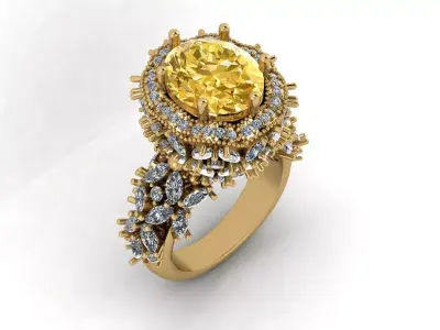 Marquis ring 001 3D print model