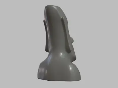 Stone head sculpture 3D model