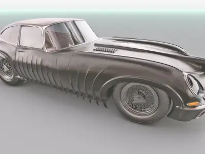 JAGUAR E TYPE XENOMORPHED Low-poly 3D model