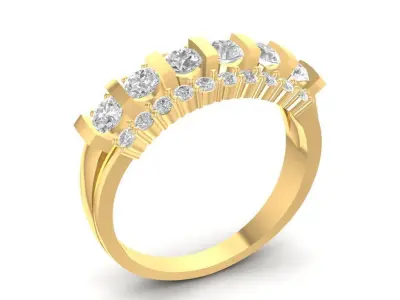 Luxury Multi Diamond Cluster Engagement Ring for Women 1249 3D print model