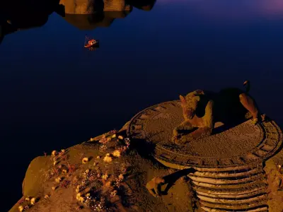 Lion Statue Low-poly 3D model