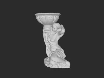 Girl with bowl sculpture 3D model