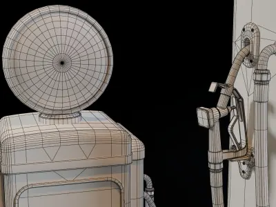 Vintage Gas Pump Low-poly 3D model
