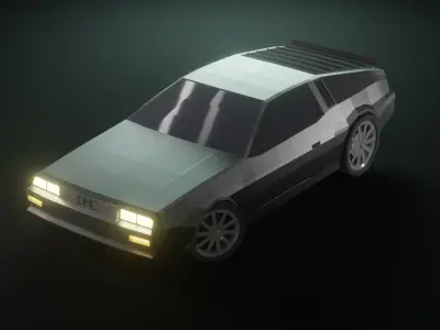 DeLorean DMC-12 Low-poly 3D model