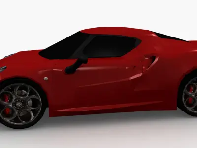 Alpha Romeo 4C sports car Low-poly 3D model