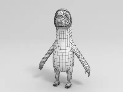 Sloth elongated humanoid 3D model