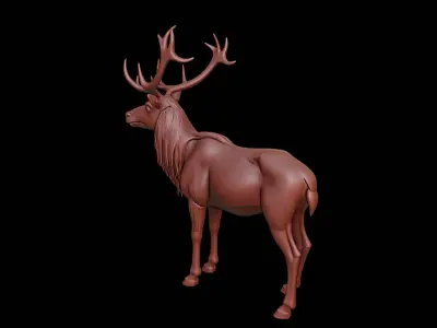 Elk Animal Sculpture 3D print model purchase