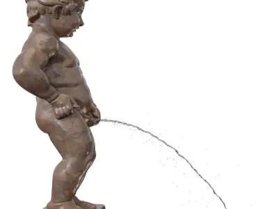 Manneken Pis statue of a boy peeing Low-poly 3D model