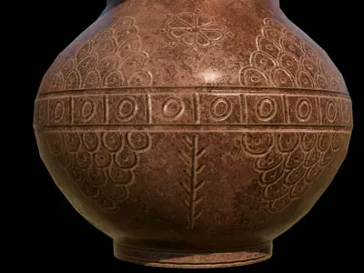 Clay Vase Low-poly 3D model