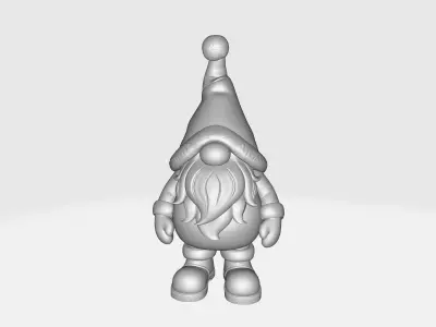Adorable Christmas Gnome Santa Gnome Figurine 3D print model