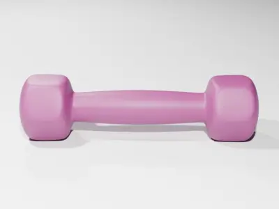 Pink-2 Dumbbell Low-poly 3D model
