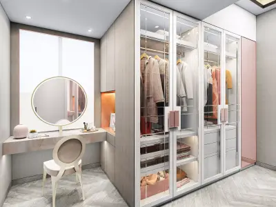 MODERN LUXURY WALK IN WARDROBE DS002 3D model