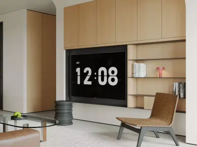 Modern living room dining room interior scenes 126 3D model