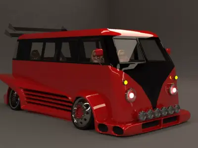 minibus tuning rigged and stl 3D print model