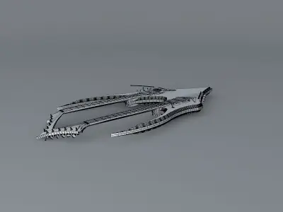 The Devils double neck guitar Free 3D model