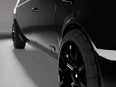 Obsidian LX Executive Black Limousine Car Low-poly 3D model