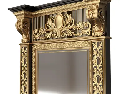 Carved Classic Mirror 06 Low-poly 3D model