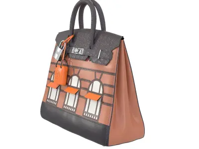 Hermes Birkin Faubourg Bag Brown Low-poly 3D model