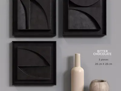 Decorative set BITTER CHOCOLATE Low-poly 3D model