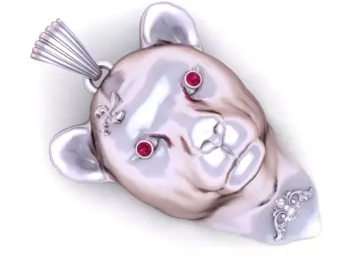 Golden Cub Head Pendant 3D Printable Mode 3D print model