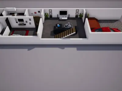 House  123 with aerial views 3D model