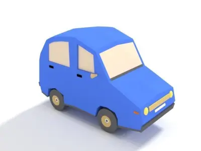 Low Poly Cartoon Car Low-poly 3D model