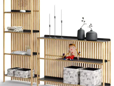 Decor Rack with decor Set 95 3D model
