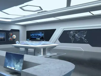 Exhibition Hall and Holographic Table 3D model