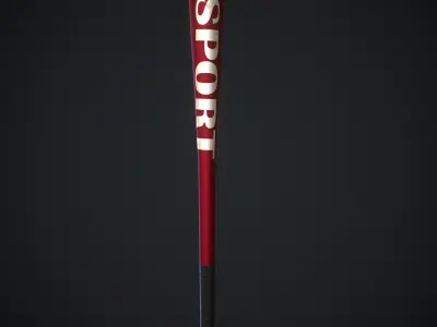 Metal baseball bat  Low-poly 3D model