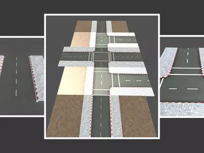 Simple Road Model Low-poly 3D model