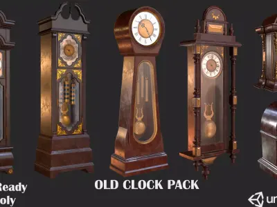 Old Clock Pack PBR 3D Model Collection