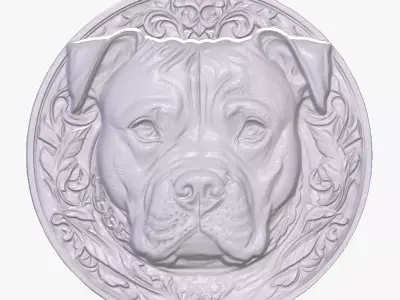 Pit Bull 4 basrelief for 3D printing 3D print model