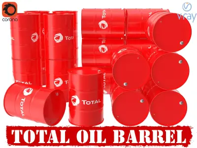 Total oil barrel 3D model