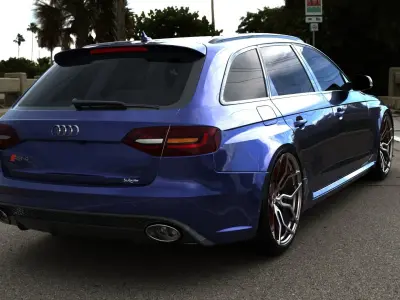 Audi RS4 Avant 2013 3D model Modified Low-poly 3D model