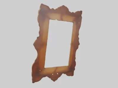 Wooden picture frame Low-poly 3D model